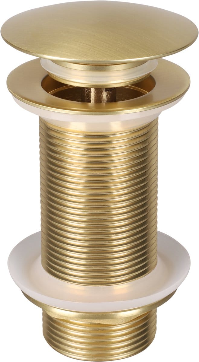 Differnz Afvoerplug Mix & Match Clic-clac - Messing - Zonder Overloop - Goud - 63mm
