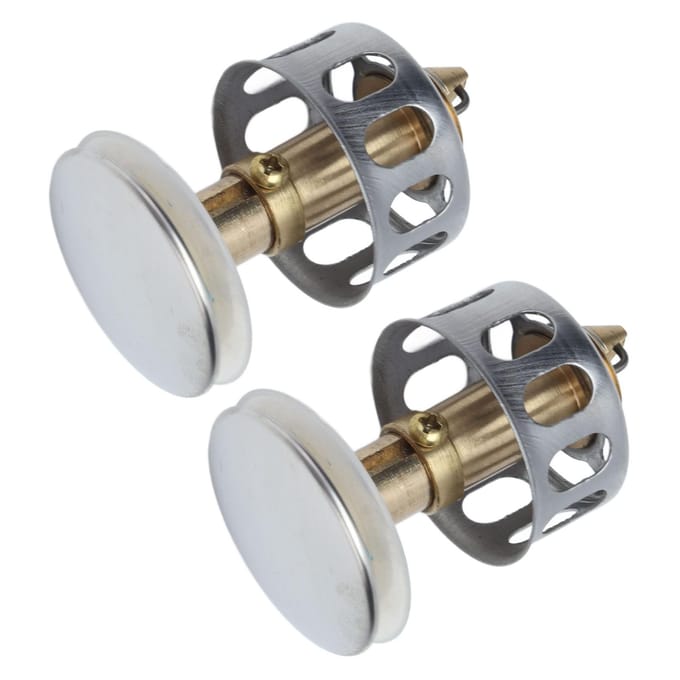 2 Pièces Push Bounce Core Bouchon d'Évier Universel à Poussoir Filtre de Drain Pop-Up pour Salle de Bain gray