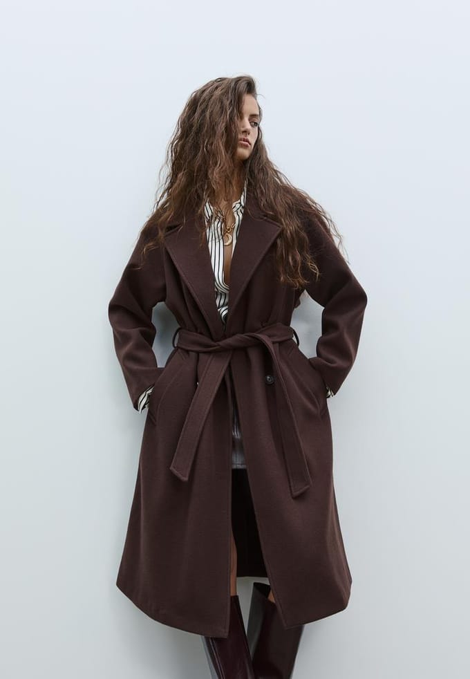 Stradivarius Soft touch trenchcoat  Bruin XL