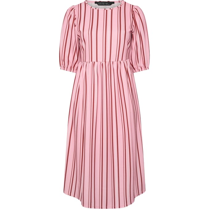 Limited Collection Roze Gestreepte Jurk Met Peplum Size 48