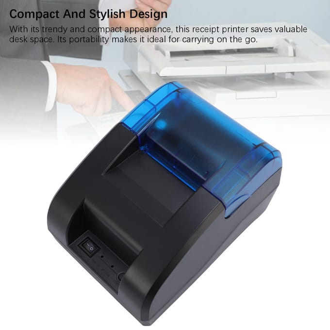 POS Kassabonprinter 58mm USB Bluetooth ESC POS Commando Draagbare Thermische Kassabonprinter voor Android EU Plug
