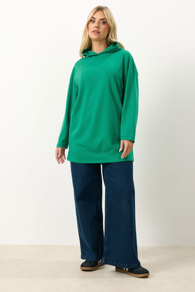 Yours Groene Hoodie Met Naaddetail Size 50-52