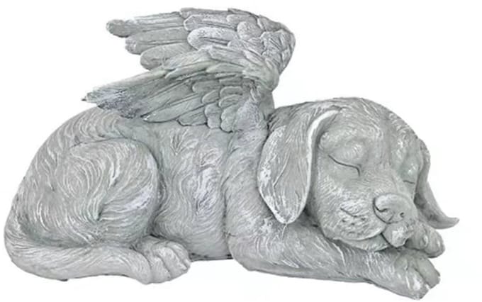 Cuhostki 1 Stuks Engel Hond Tuinbeeld Hars Buiten Decoratie Tuin Ornament