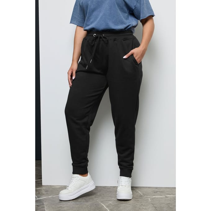 Yours Joggingbroek Met Geribbelde Boorden In Zwartsize 62-64