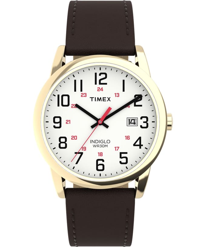 Timex Easy Reader Classic TW2Y12700 Horloge - Leer - Bruin - Ø 38 mm