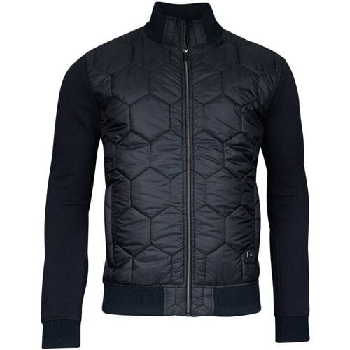 Giordano Vest Tomasso Hybrid Cardigan Doubleface Knit Honeycomb Pattern Navy / male