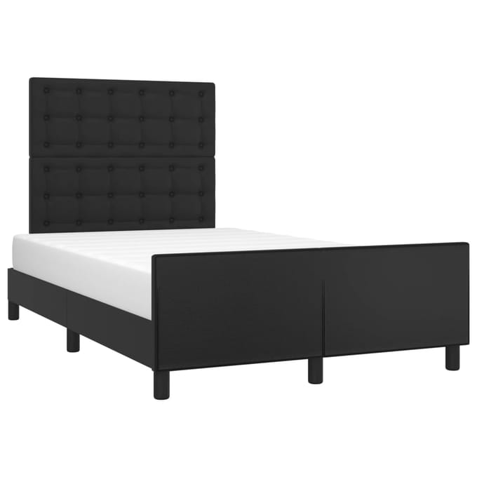 vidaXL - Bedframe - met - hoofdbord - kunstleer - zwart - 120x200 - cm