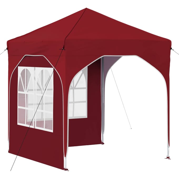 vidaXL - Pop-up - Feesttent - 192 - x - 192 - x - 245 - cm - Bordeauxrood