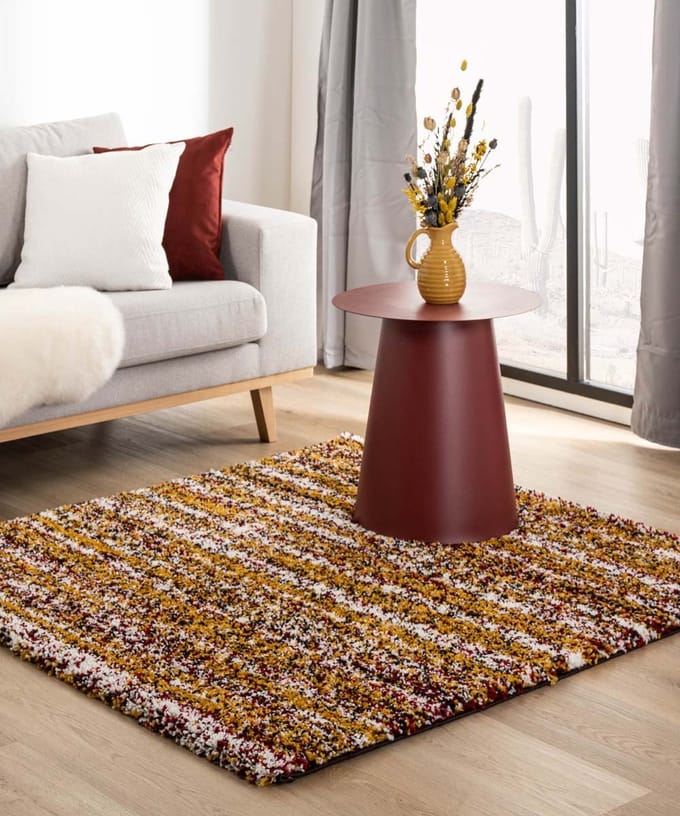 Vierkant berber vloerkleed - Artisan Essa multi/okergeel 280x280