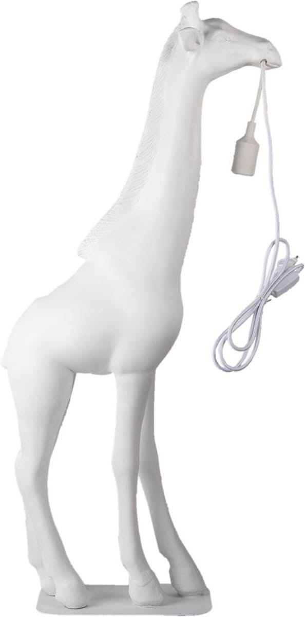 Clayre & Eef Vloerlamp Giraf 48x18x99 cm Wit Polyresin Staande Lamp