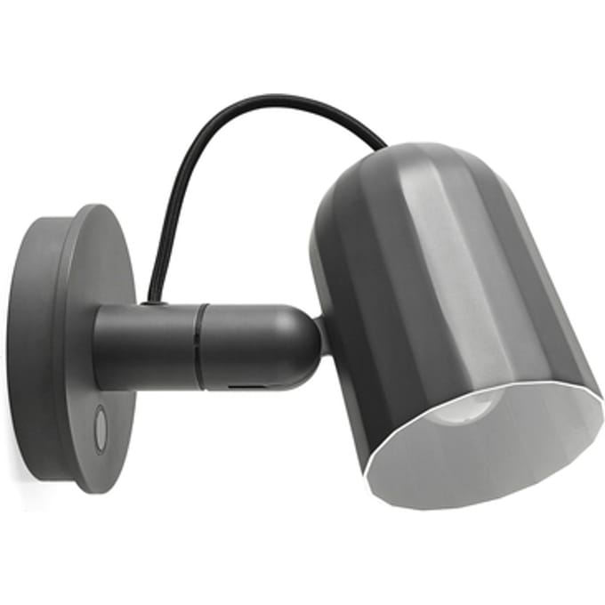 HAY wandlamp Noc Wall Button, donkergrijs, metaal, E14