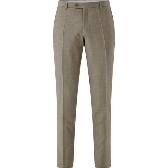 Pantalon van scheerwolmix met vouw model 'Pascal'