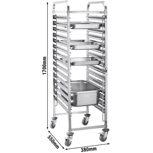 GGM Gastro Tablettwagen - für 16 Tabletts GN 1/1 Zilver