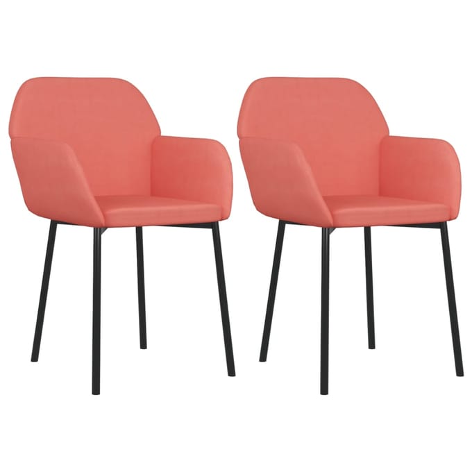 vidaXL - Eetkamerstoelen - 2 - st - fluweel - roze