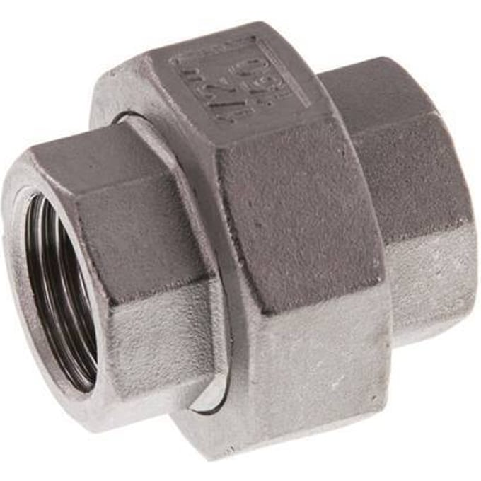 Rechte Koppeling Rp1/2'' Binnendraad RVS Vlakke Afdichting PTFE 16bar