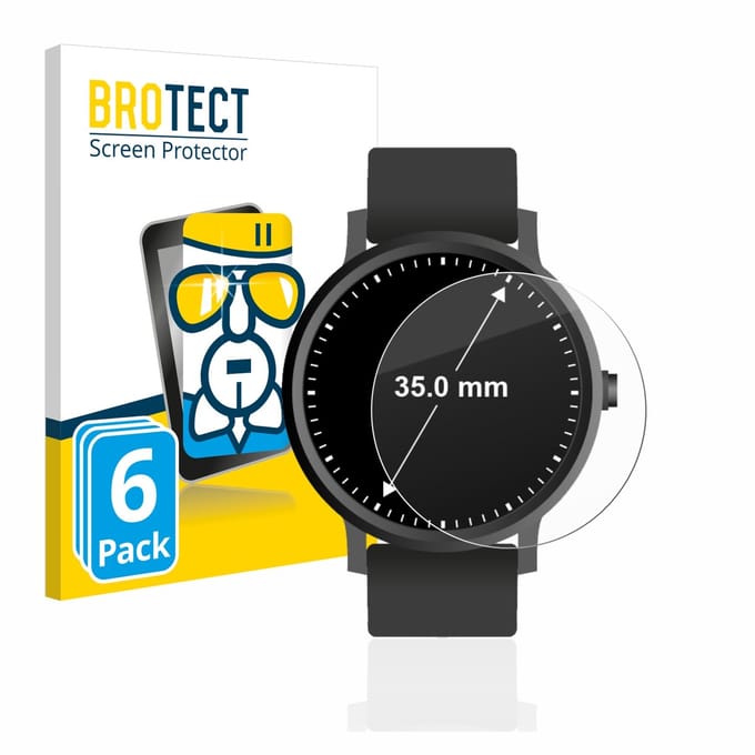 Screenprotector 6 Stuks voor Horloges (Rond, ø: 35 mm) Beschermglas transparant