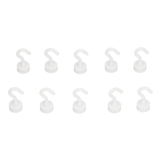 10 Stuks Magnetische Haak Set Wit Heavy Duty ABS Compacte Haken voor Koelkast Magnetron 11lb