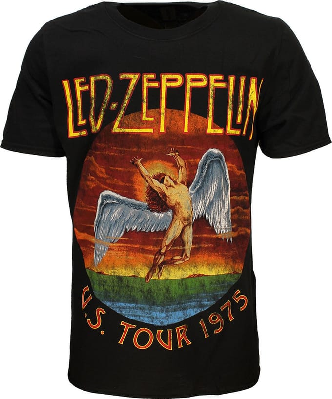 Led Zeppelin USA Tour 1975 T-Shirt - Officiële Merchandise - S
