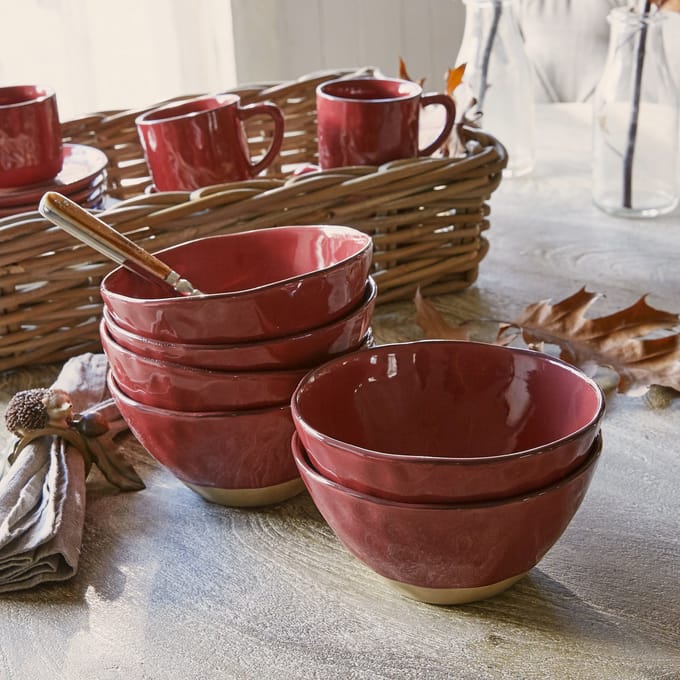 LOBERON Kom set van 6 Biarré rood