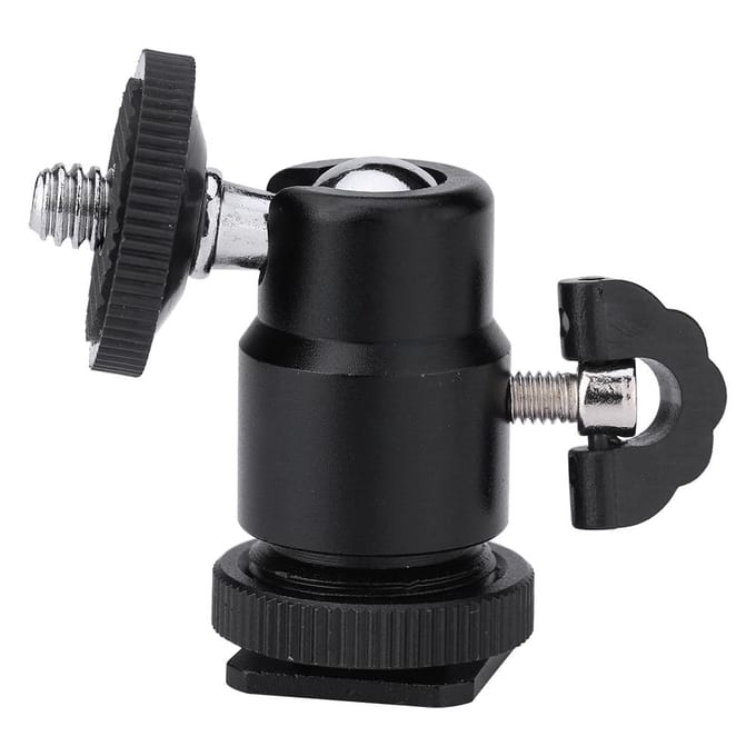 Back 1 4 inch Screw Camera Tripod Mini Ballhead Hot Shoe Adapter Accessory For Digital Camera black