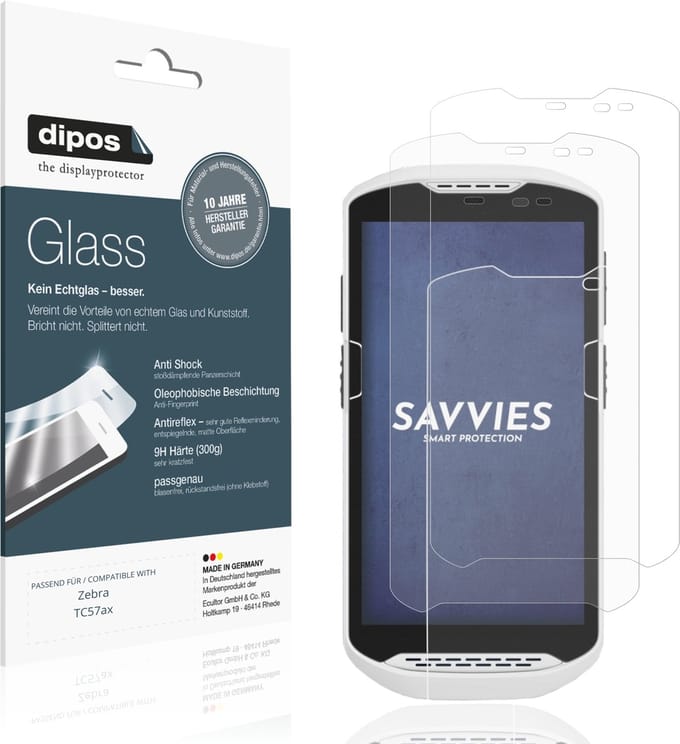 dipos – 2x Matte Pantserfolie geschikt voor Zebra TC57ax | 9H Screenprotector