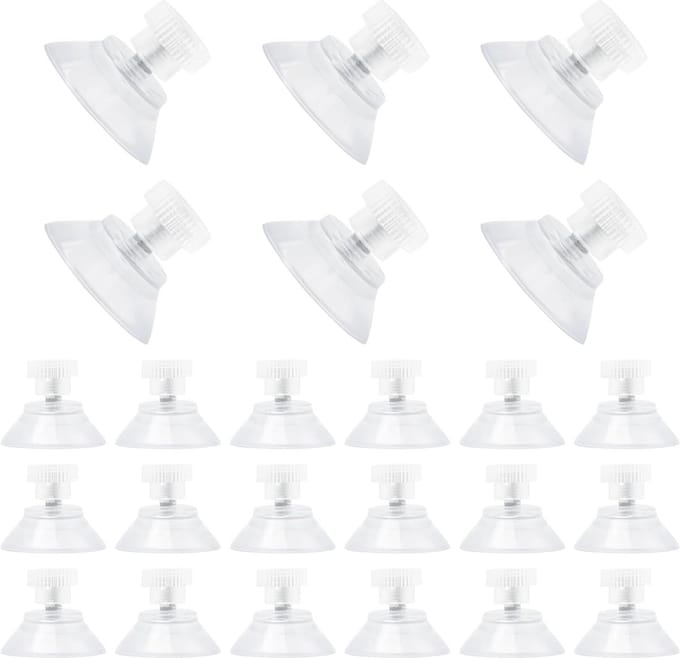 Zuignap met schroefdraad - Transparante Zuignap - 24 Stuks