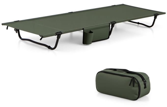 Veldbed - Kampeerbed - Vouwbed - Ligbed - Stretcher- Campingbedje - Opvouwbaar - 1 Persoons - Groen
