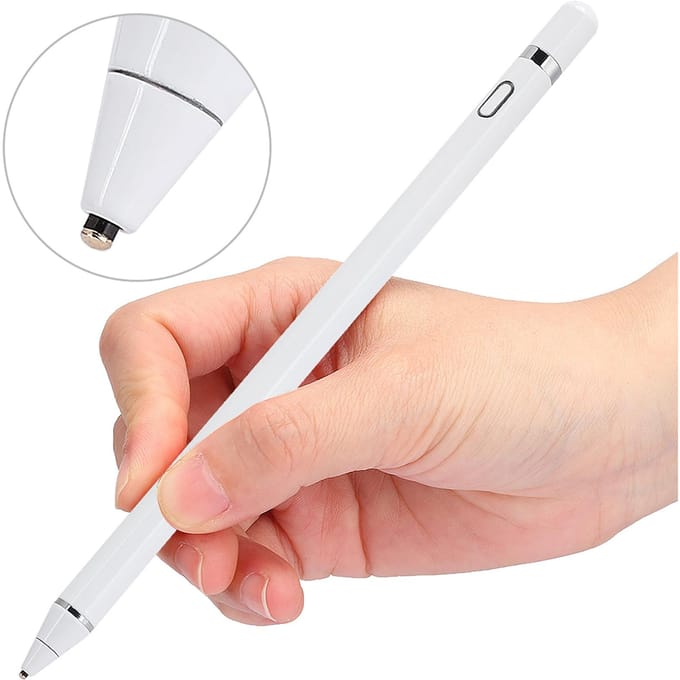 Touchscreen Pen Ingebouwde Lithium Batterij Capacitief Tablet Mobiele Telefoon Universeel(Wit ) wit