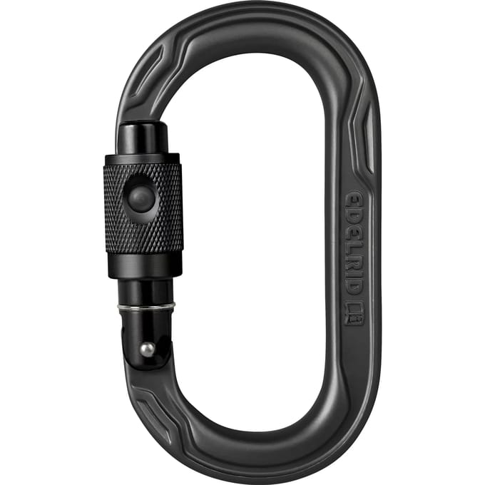 Oval Power 2500 Permalock ovale karabiner met unieke beveiliging zwart