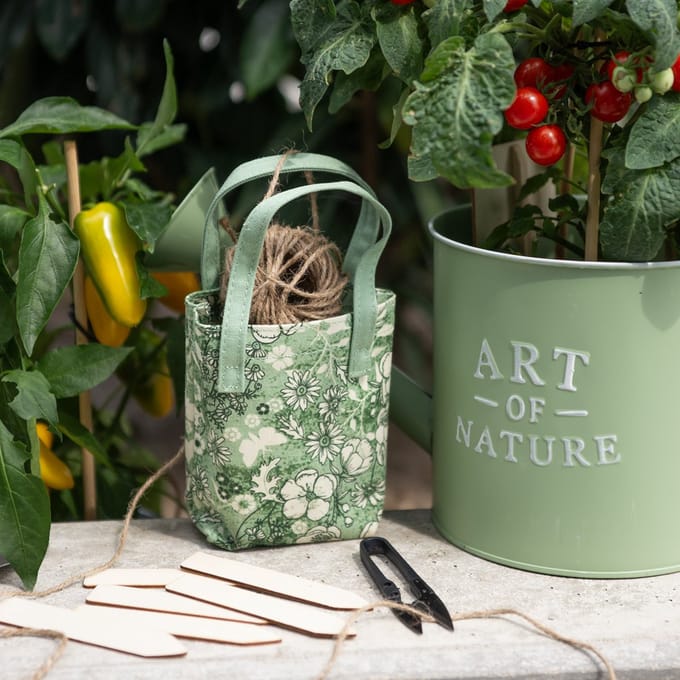 Tuingereedschapset jute koord draadschaar plantenstaak