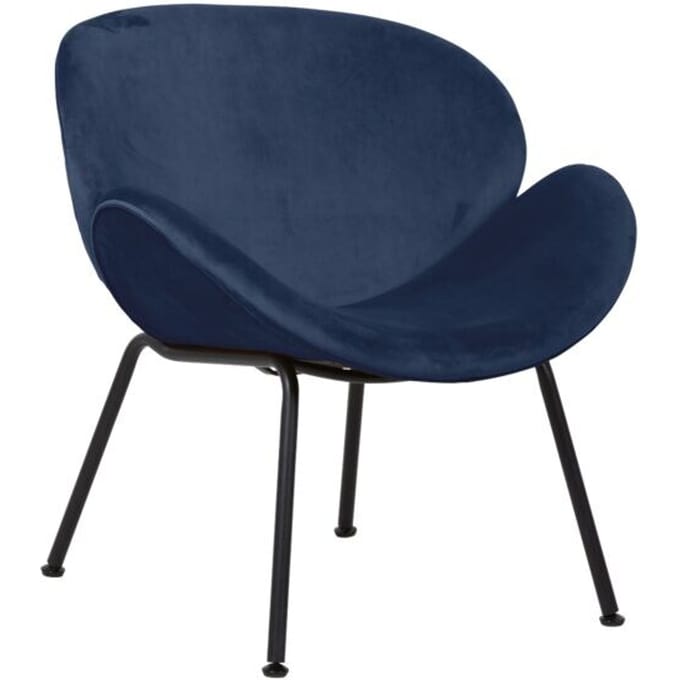 Fauteuil SMILE Paperflow - polyurethaanschuim - staal en polyester - zwart en blauw