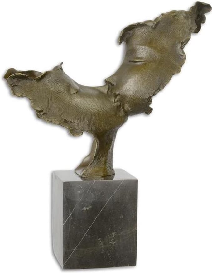 Zoenende Gezichten - Beeld - Brons - 45,9 cm hoog
