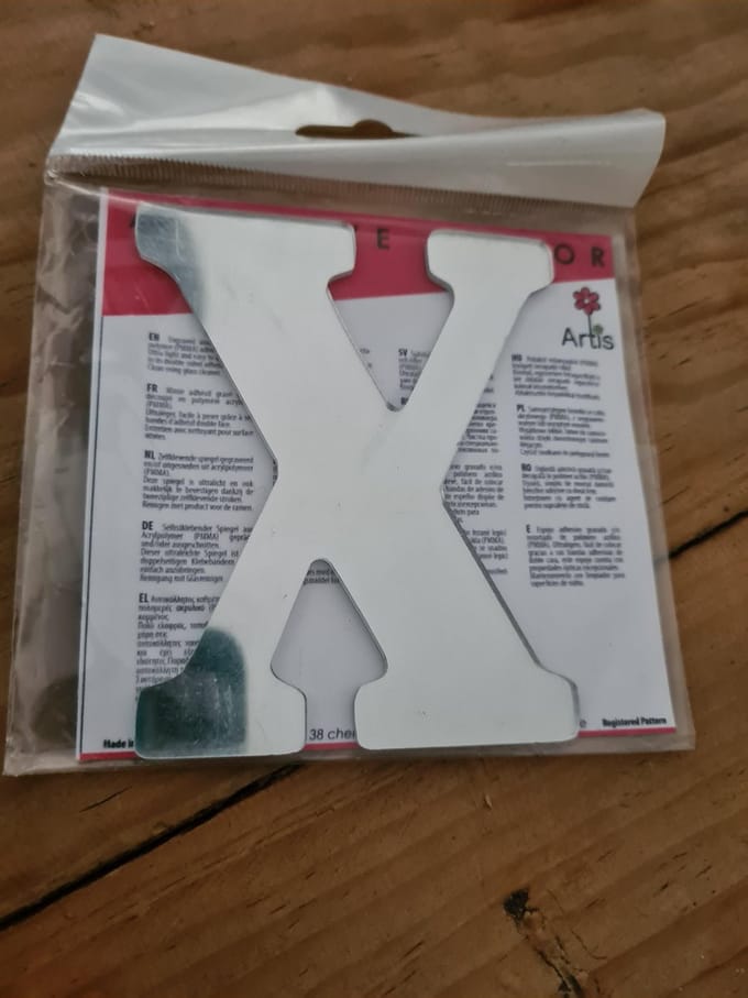 Letter X spiegel zelfklevend Artis