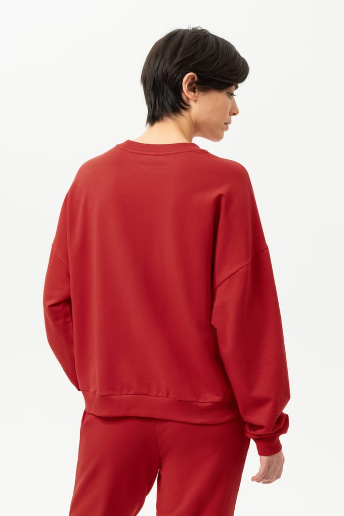 regular fit sweatshirt met statementprint model 'Cozy Nights'