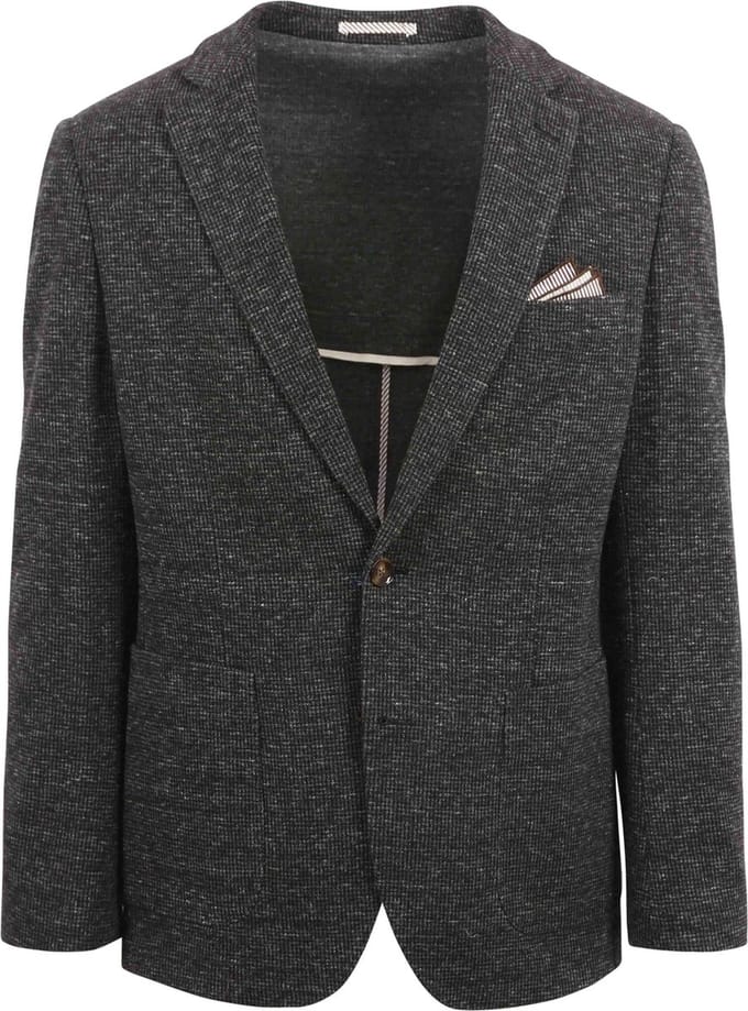 Suitable Colbert Fame Pied de Poule Antraciet - Maat 48 - Heren blazer
