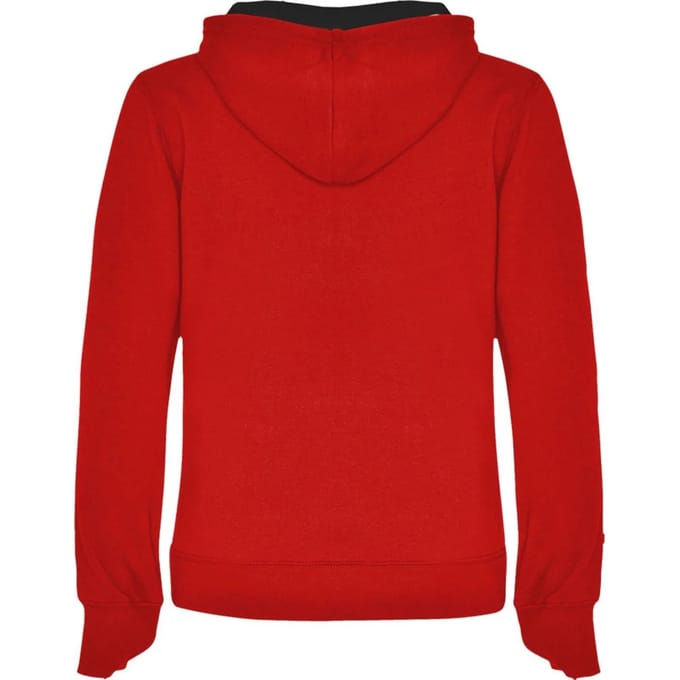 Roly Dames/Dames Urban Hooded Polycotton Sweatshirt (Rood/zwart)
