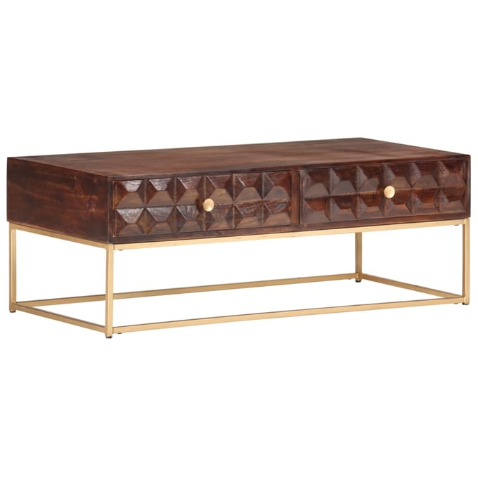 vidaXL - Salontafel - 112x50x40 - cm - Massief - mangohout