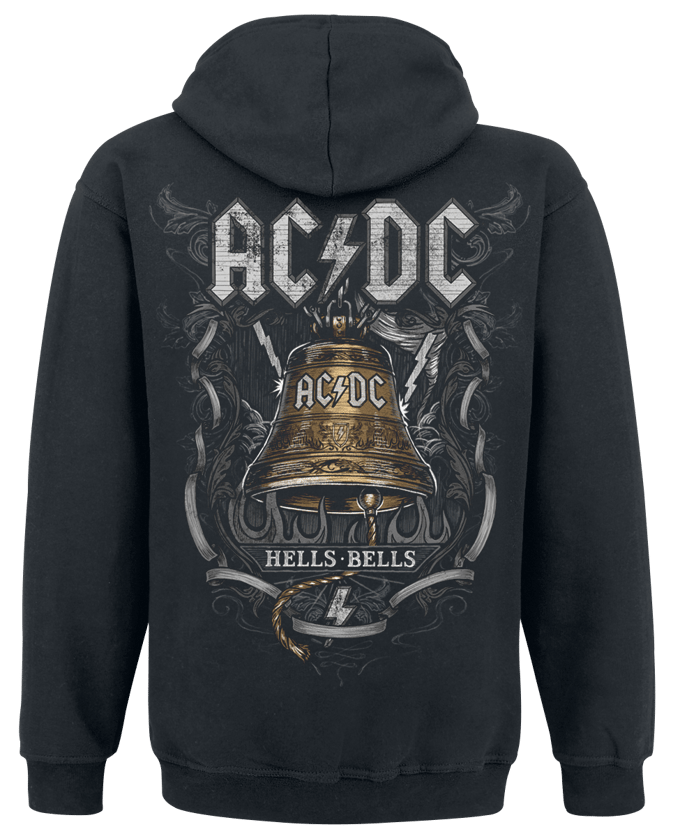 AC/DC Trui met capuchon - Hells Bells - S tot M - voor Mannen - zwart