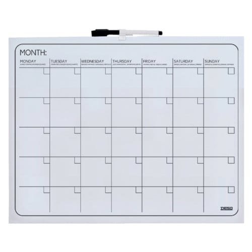 DESQ® Maandplanner - Frameloos - Magnetisch - Droog Uitwisbaar – 35 Dagen Indeling - 40 x 50 cm
