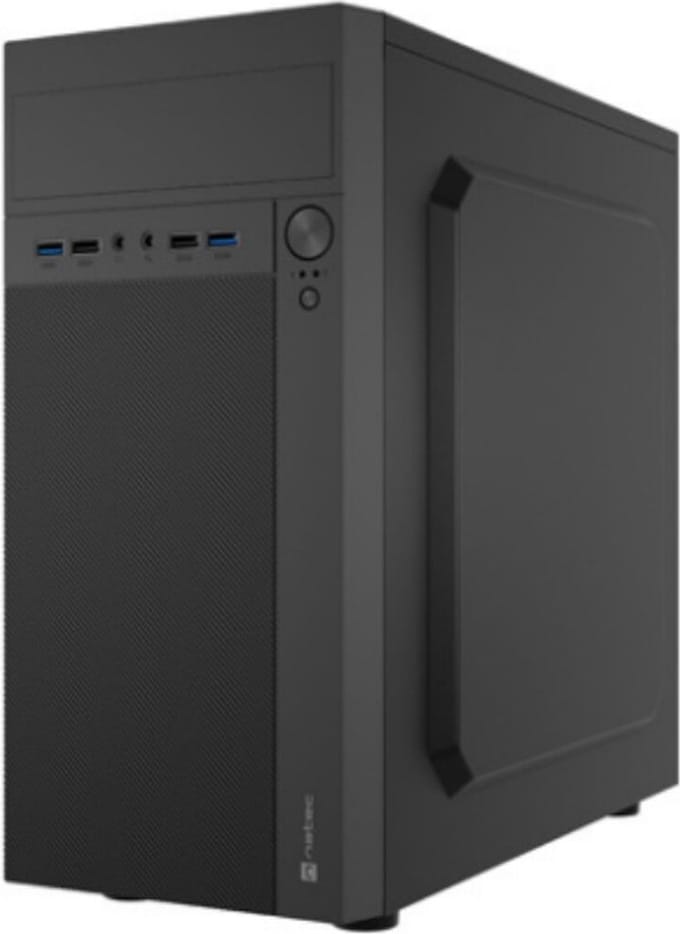 Natec HELIX - micro tower - micro ATX - Case - Tower - Zwart