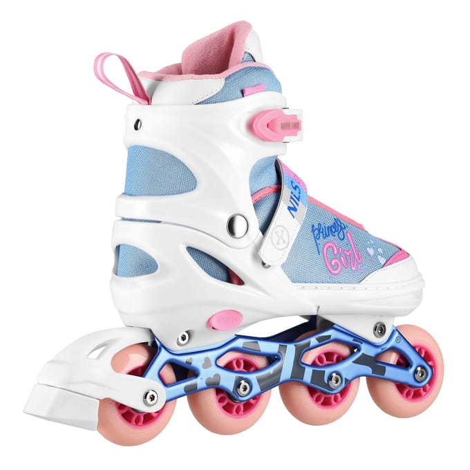 Nils Extreme Princess - Inline Skates - Bovenmaat Verstelbaar - Veiligheidsbanden - Wit