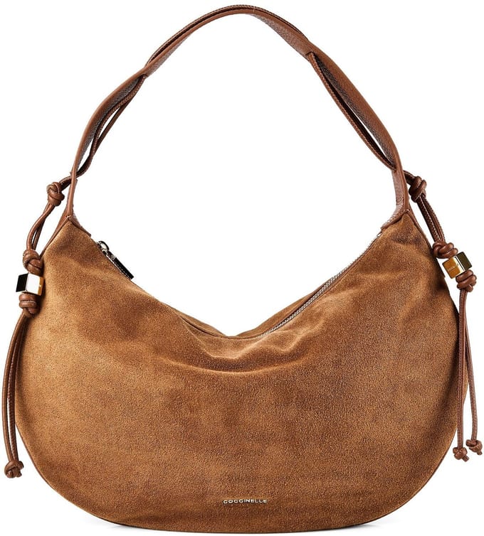 COCCINELLE Leren schoudertas Thess Suede Bim Shoulder Bag Cognac / Cognac Lichtbruin