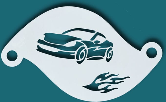 Superstar - Schmink Sjabloon - Sportwagen - Schmink Stencil