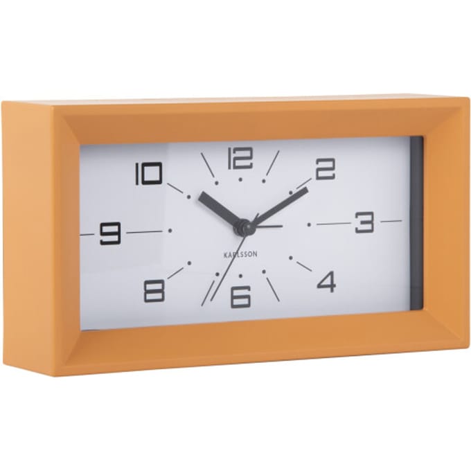 Karlsson wekker lujo rectangle ochre yellow & navy blue