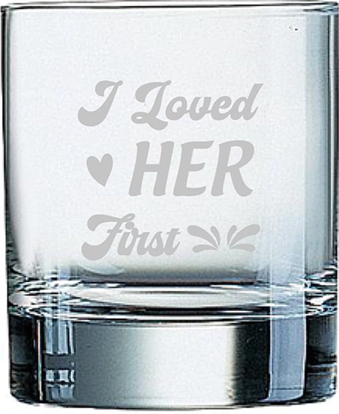 Gegraveerde Whiskeyglas 20cl I loved her first