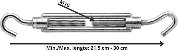 Wovar Spanschroef Haak|Haak M10 x 125 mm Verzinkt | Per Stuk