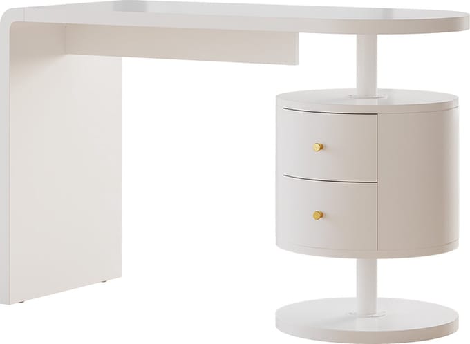 Vicco Lara Bureau – 120 x 50 cm met 2 laden Wit Hoogglans
