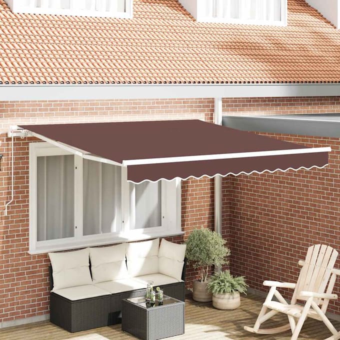 vidaXL - Luifel - handmatig - uittrekbaar - 300x250 - cm - bruin
