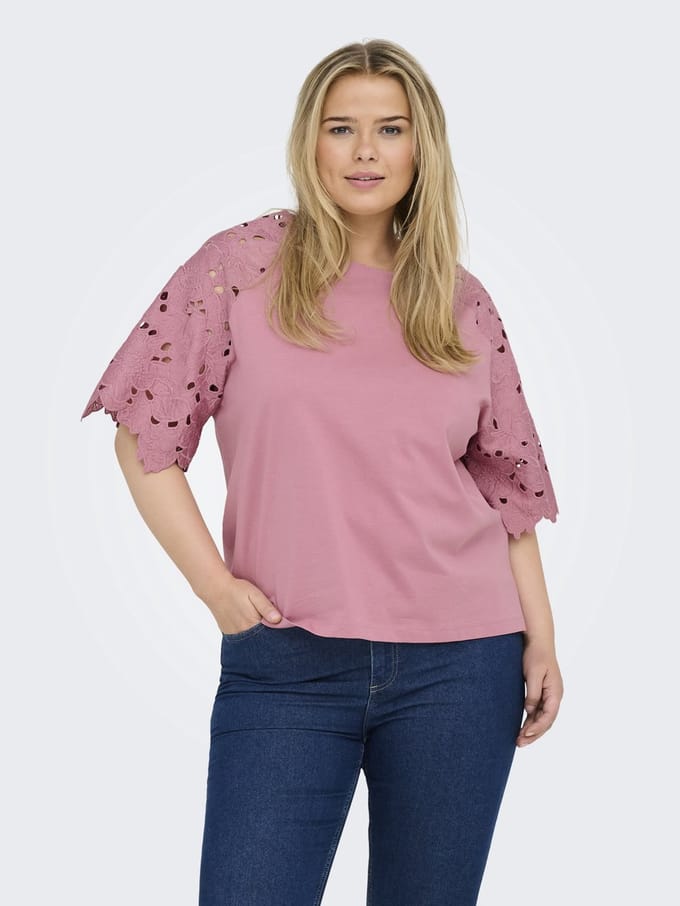 ONLY CARMAKOMA - CARLINA S/S O-NECK TOP JRS - Dames - T-shirts