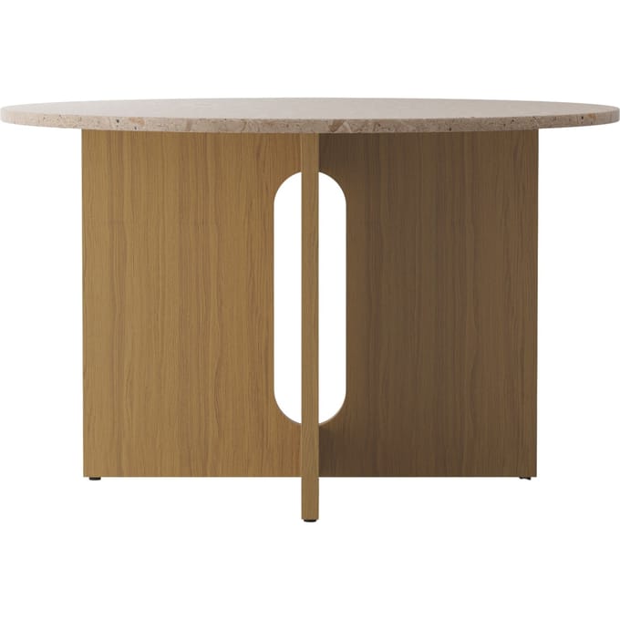 Audo Androgyne eettafel rond - Kunis Breccia Steen - eiken, natuur - Ø 120 cm